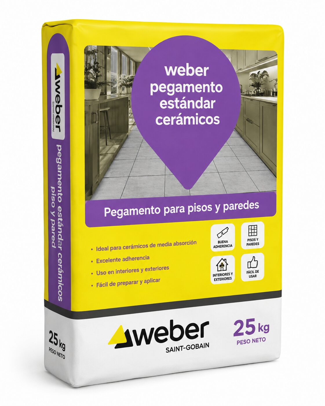 WEBER PEGAMENTO ESTANDAR CERAMICOS PISO Y PARED
